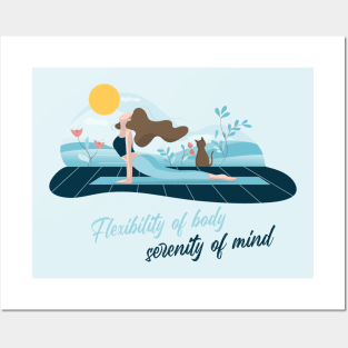 Flexibility of body serenity of mind yoga minimalistic Posters and Art